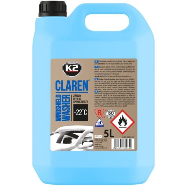 K2 Claren Solutie Lichid Spalat Parbriz Iarna -22,5°C 5L K625